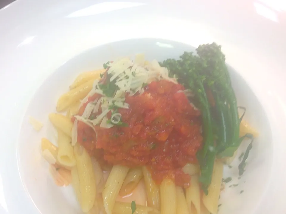 Tuna fish Meat Balls// Tomato Sauce,Pasta,brocolini,Asiago Cheese,Parsely❣️|Chihiro Kさん