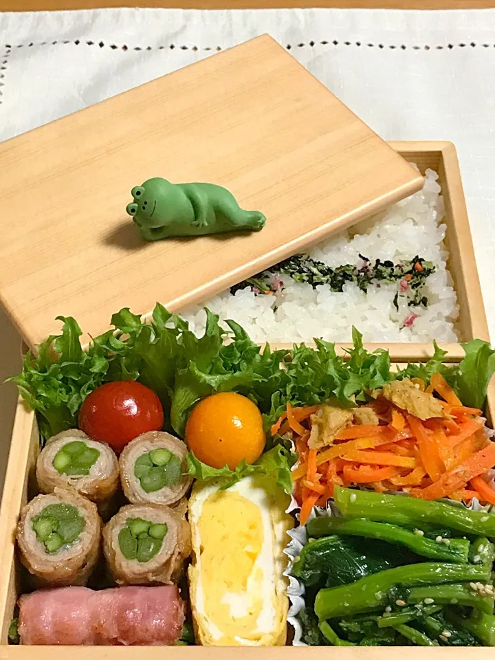 Snapdishの料理写真:オヤジ弁当  のらぼう菜って知ってる?|Yukari Egutiさん