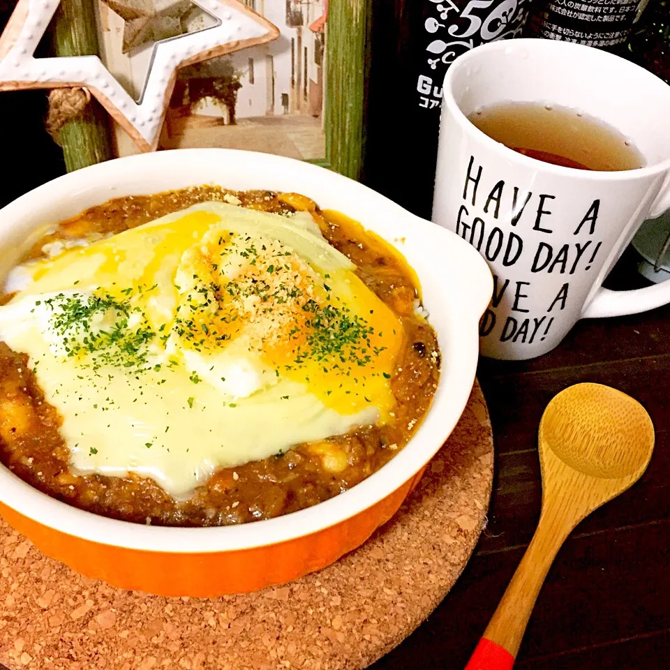 トマト味噌の焼きチーズカレー|はるなさん