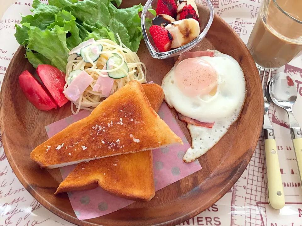 #ワンプレート朝食|お豆さん