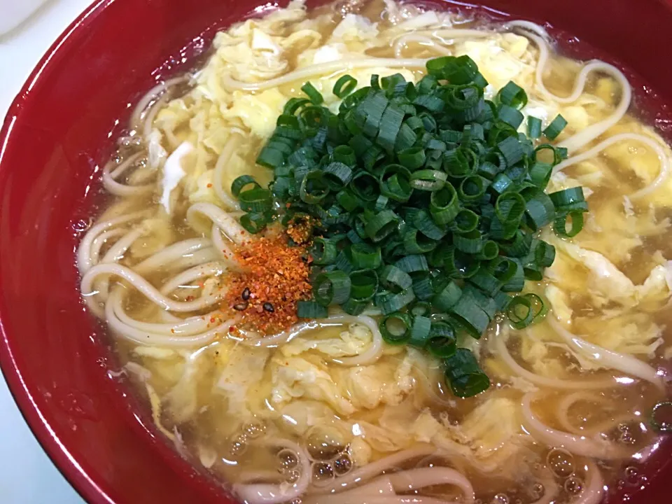 自分賄い飯
沖縄ソバ乾麺で
  かき玉ソバ|ちゅら夏さん