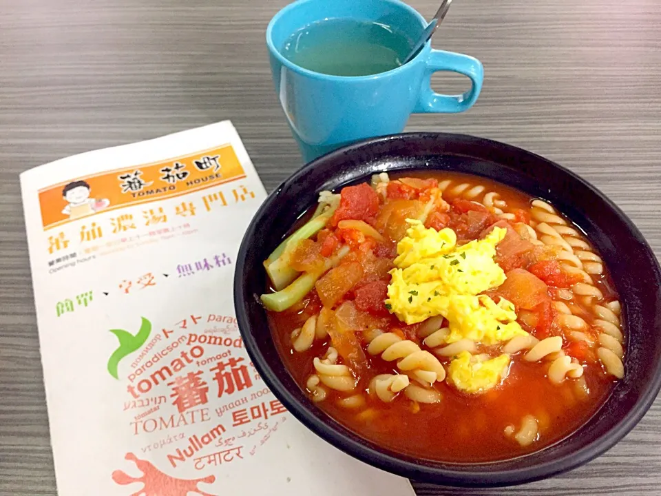 Signature tomato egg soup with fusilli & honey citron tea|Sky Blueさん