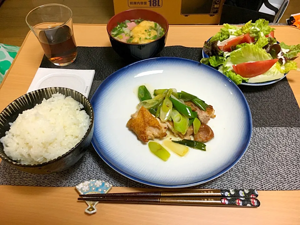 Snapdishの料理写真:ネギ塩鳥定食|はやとさん