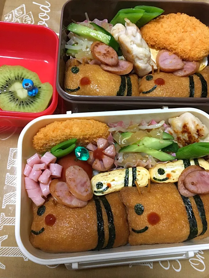 みつばち稲荷弁当#春休み #学童弁当|こむぎさん