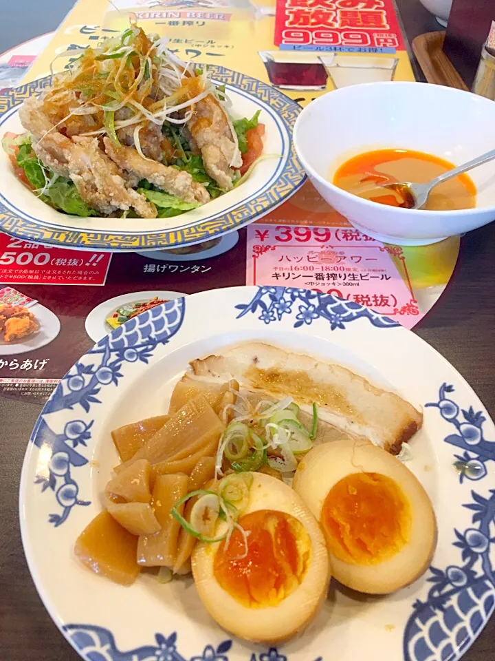 Snapdishの料理写真:食べたかった油淋鶏を夜勤明けバーミヤンを生ビールで🍺|Tarou  Masayukiさん