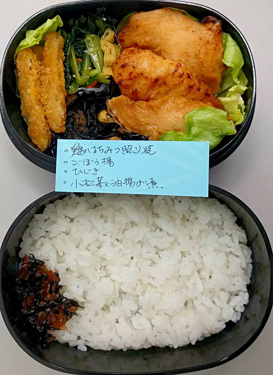 Snapdishの料理写真:3月29日のサラメシは鶏はちみつ照り焼き弁当です😀|ニッパーさん