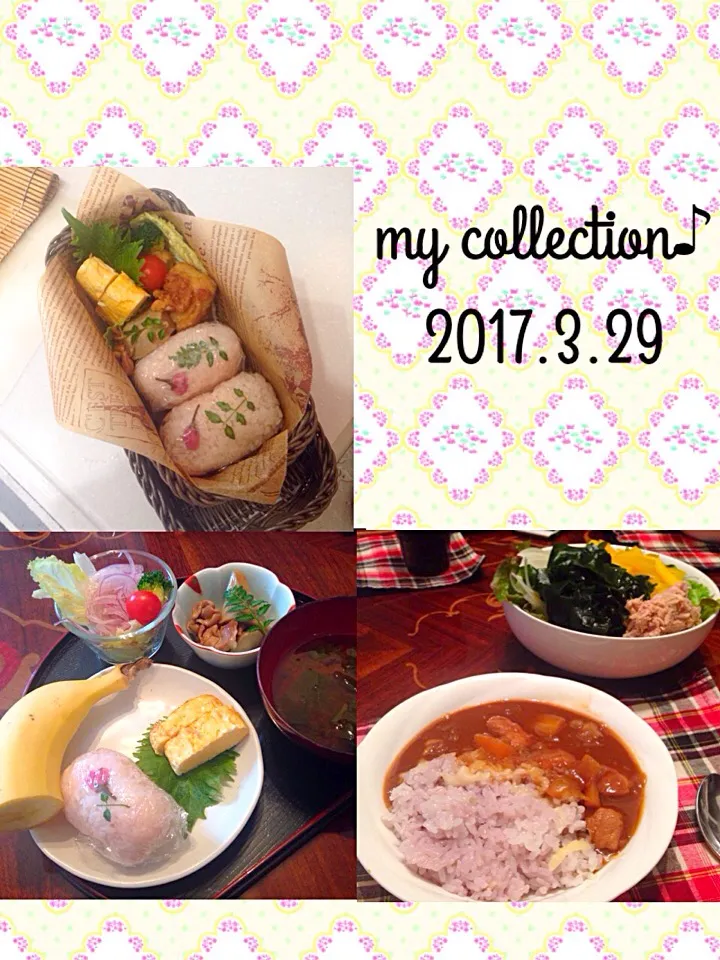 Snapdishの料理写真:今日のお弁当と朝ご飯と晩御飯(๑´ڡ`๑)|ちゃたままさん