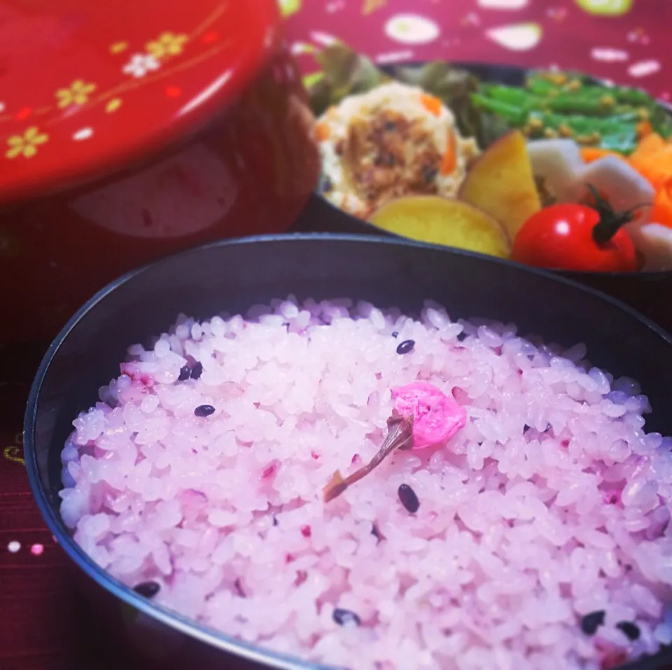 Snapdishの料理写真:さくらごはんのベジタリアン弁当🌸|さとう みどりさん