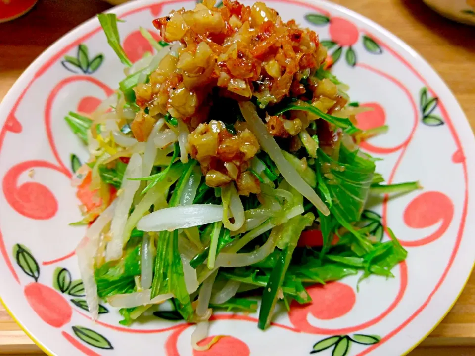 水菜ともやしの中華風サラダ|vege食堂さん