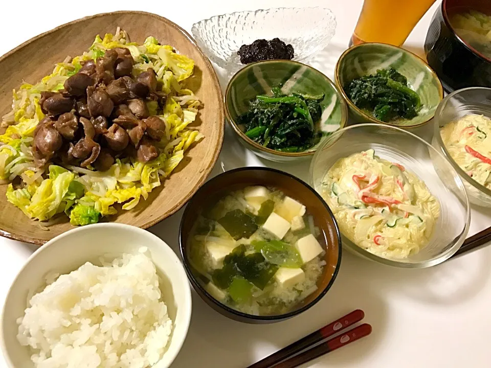 Snapdishの料理写真:#砂肝炒め晩御飯|ゆりえさん