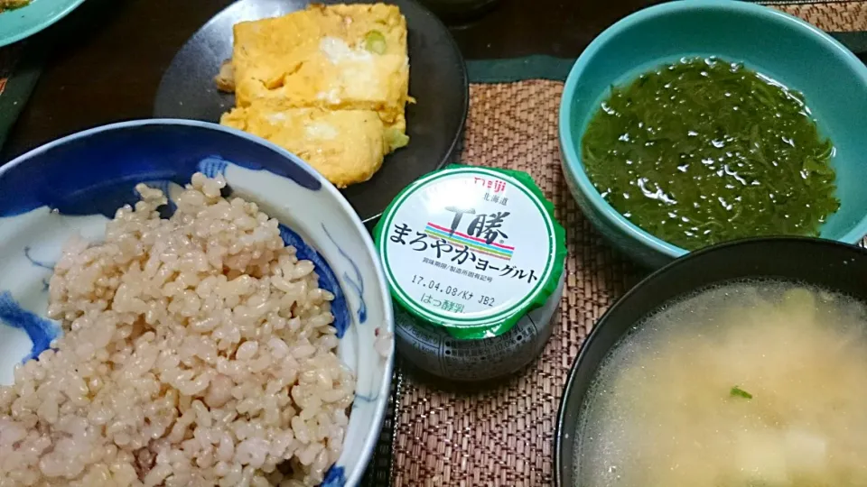 卵焼き＆豆腐の味噌汁＆めかぶ|まぐろさん