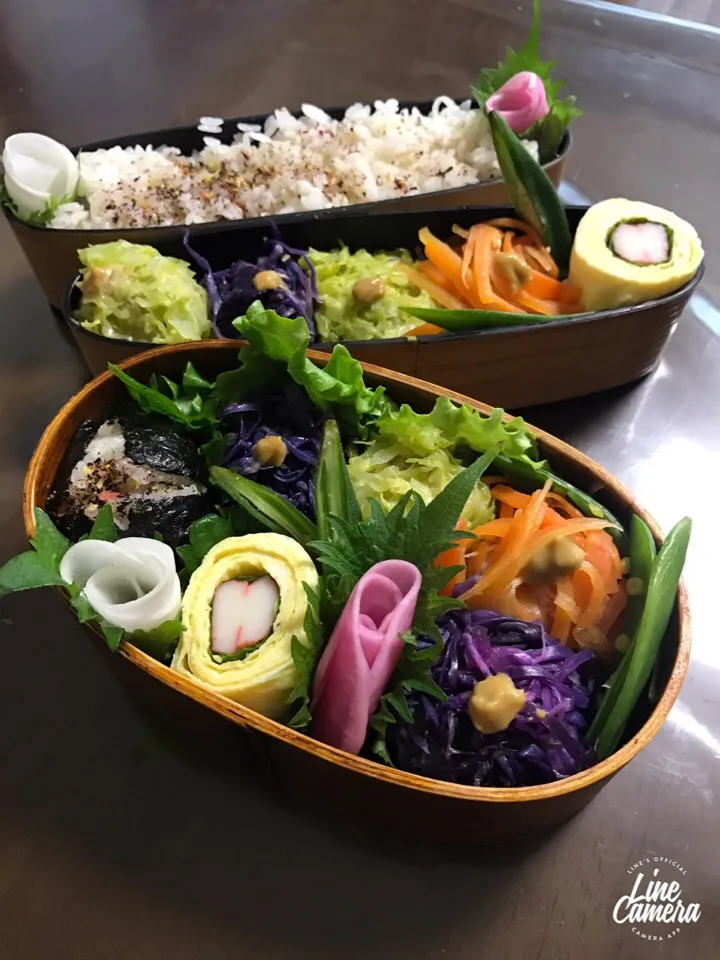 今日の2人のお弁当🍱♫ロコタン200投稿おめでとう🎉
カラフルに楽しく！野菜の3色シュウマイ | 料理動画(レシピ動画)のkurashiru [クラシル]|とんちんさん