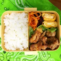 Snapdishの料理写真:パパお弁当♪#唐揚げ弁当|jijiさん