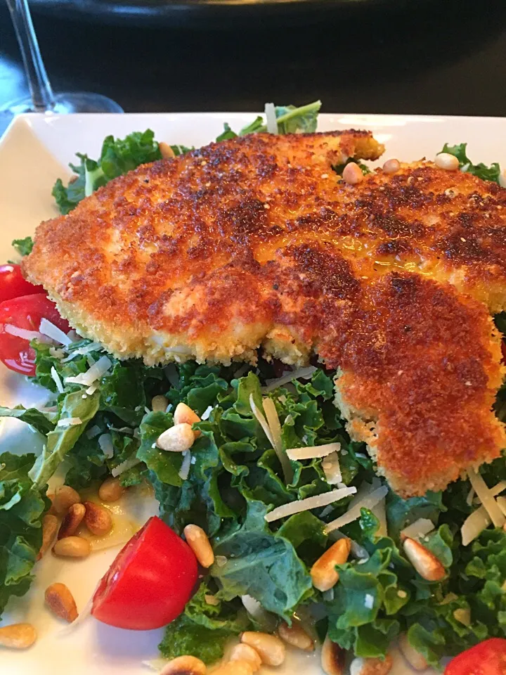 Chicken Paillard with Kale Parmesan Salad|K Goodnessさん