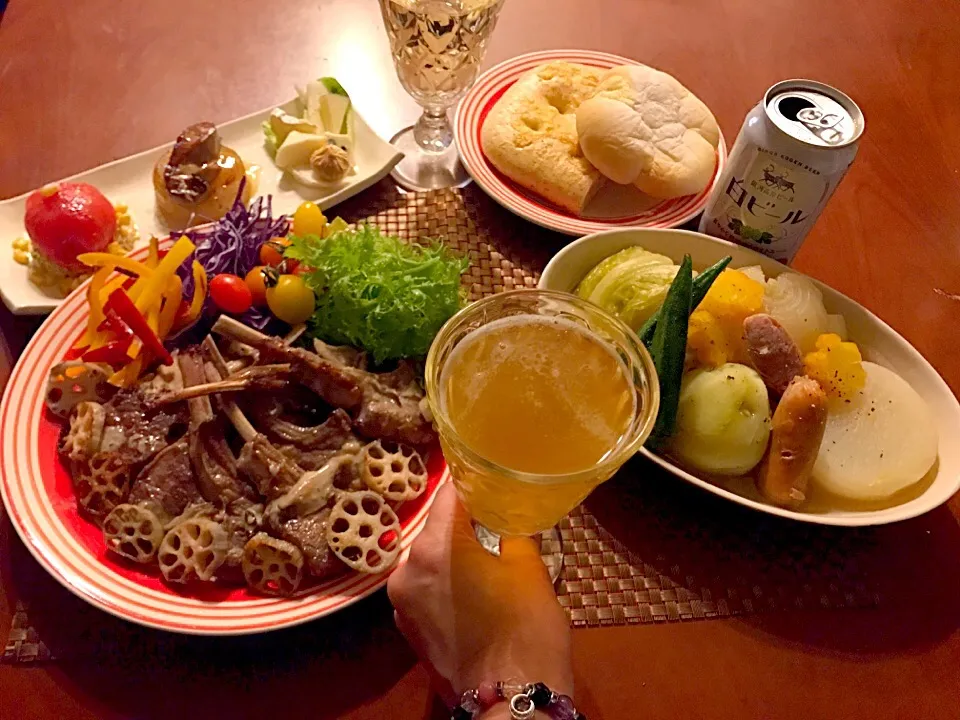 Today's French Dinner🍴ｵｰﾄﾞﾌﾞﾙ･ﾎﾟﾄﾌ･ﾛﾃｨ ﾀﾞﾆｮｰ ｱﾗ ｸﾚｰﾑ ﾄﾞ ｼｬﾝﾋﾟﾆｵﾝ･ﾊﾟﾝ|🌈Ami🍻さん