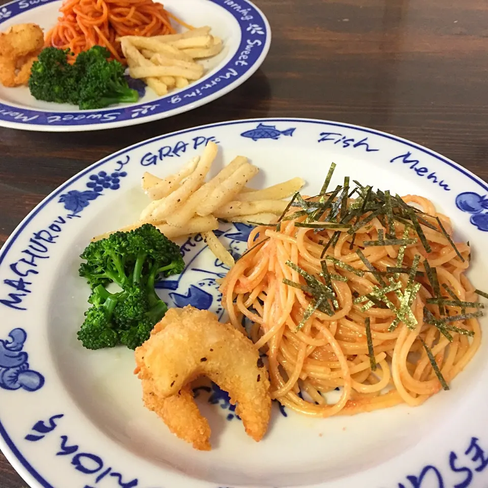 Snapdishの料理写真:今日のお昼ご飯 明太子スパゲティ🍝|いしくん。（たまご王子🥚🐣🐥🐔）さん