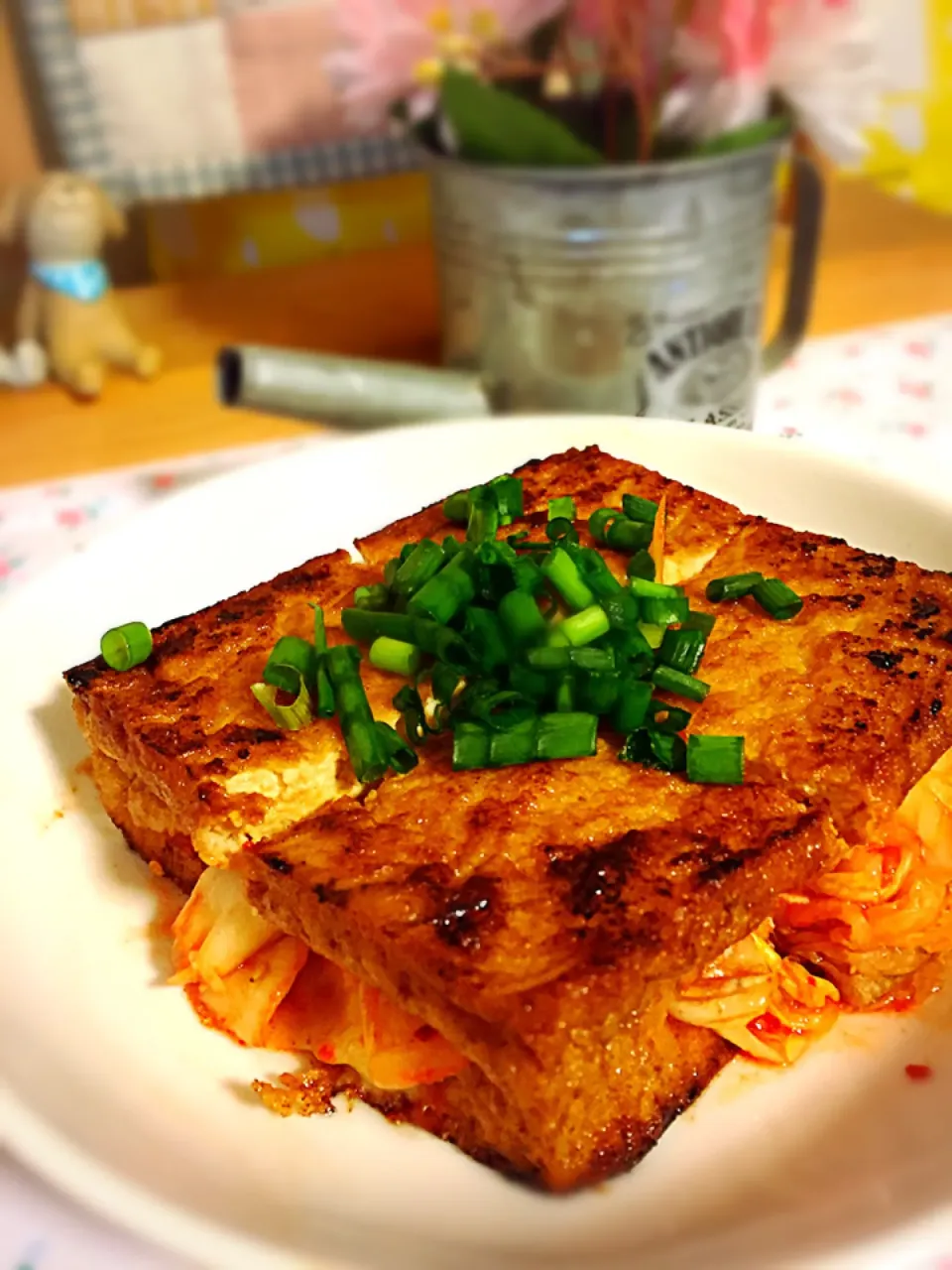 七味さんの料理 厚揚げのキムチーズ焼き✨(*^^*)|ちゃーさん