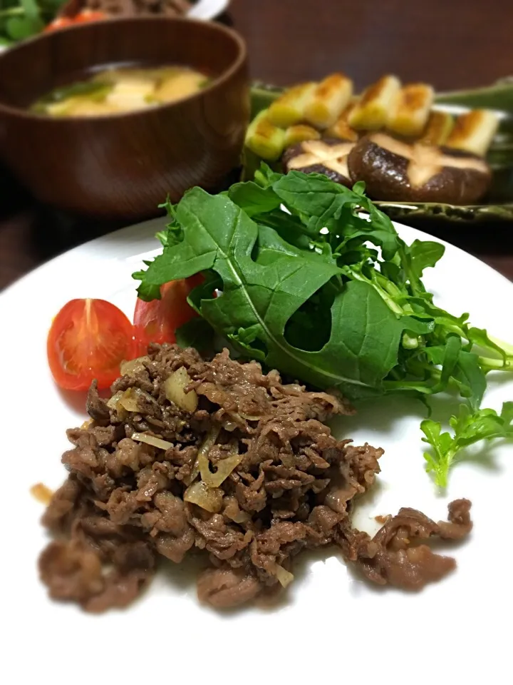 焼肉定食♡すき焼き用のお肉が余っていたので♡|まさまささん