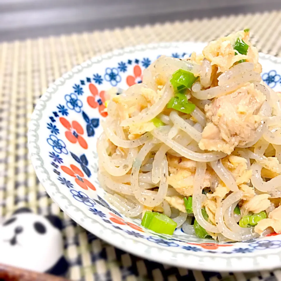 糸こんにゃくとツナの醤油マヨ炒め◡̈♡！|さくらさん