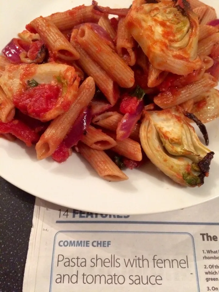 Pasta shells with fennel & tomato sauce (Morning Star Commie Chef recipe)|Nick Hiderさん