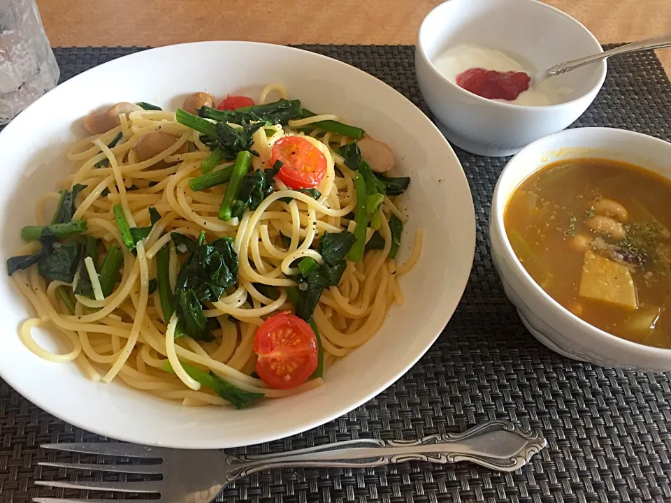 ほうれん草とソーセージのスパゲッティ|Sakikoさん