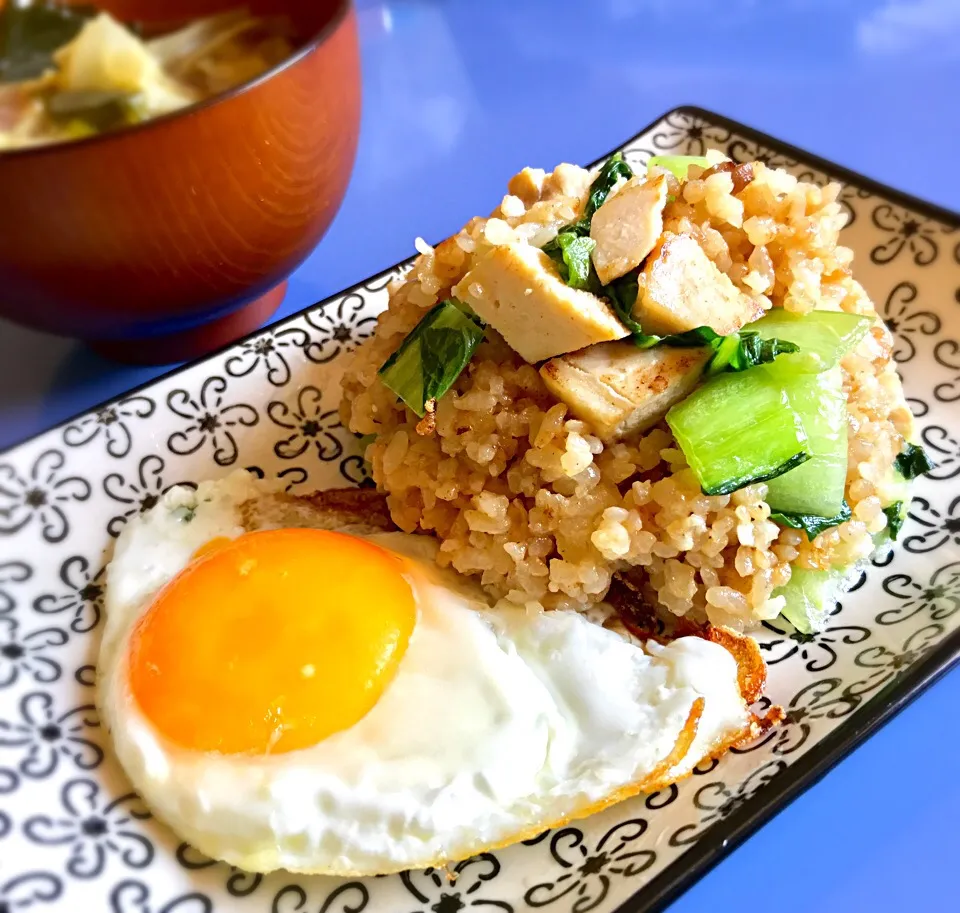 昼ごはん  海南鶏飯からの、炒飯|砂雪さん