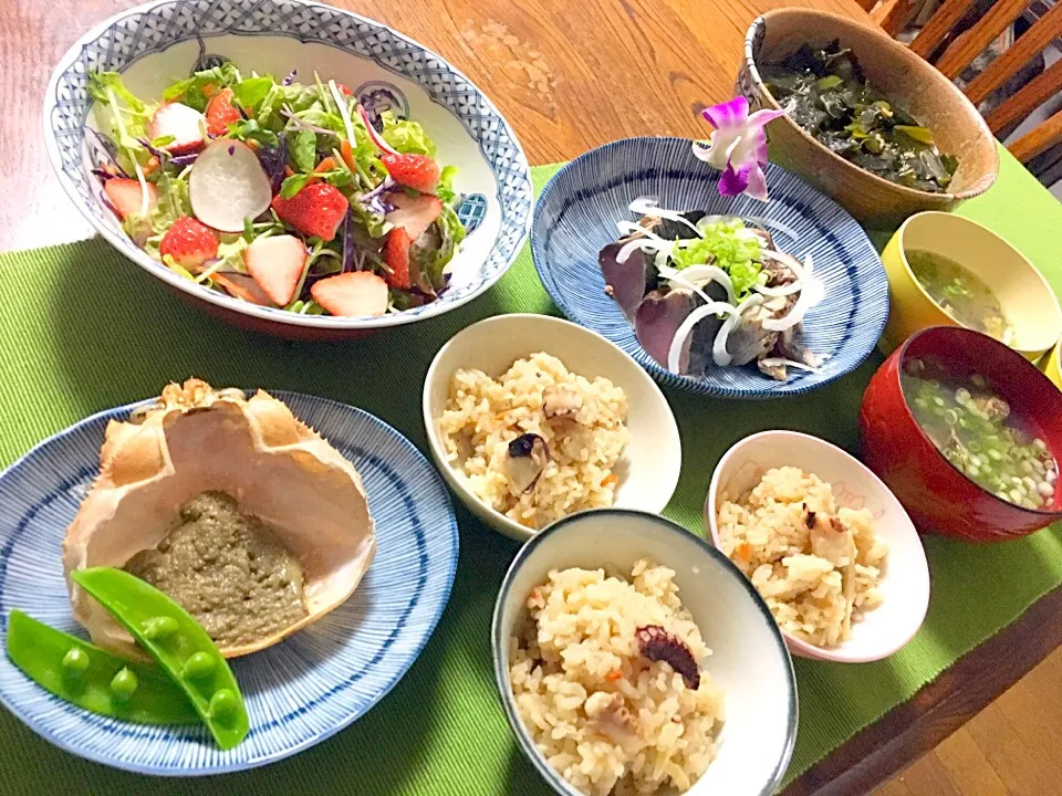 春のたこ飯♡かにみそ付き|チコさん