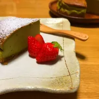 Snapdishの料理写真:チーズケーキin抹茶|shaunさん