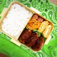 Snapdishの料理写真:パパお弁当♪#ハンバーグ弁当|jijiさん