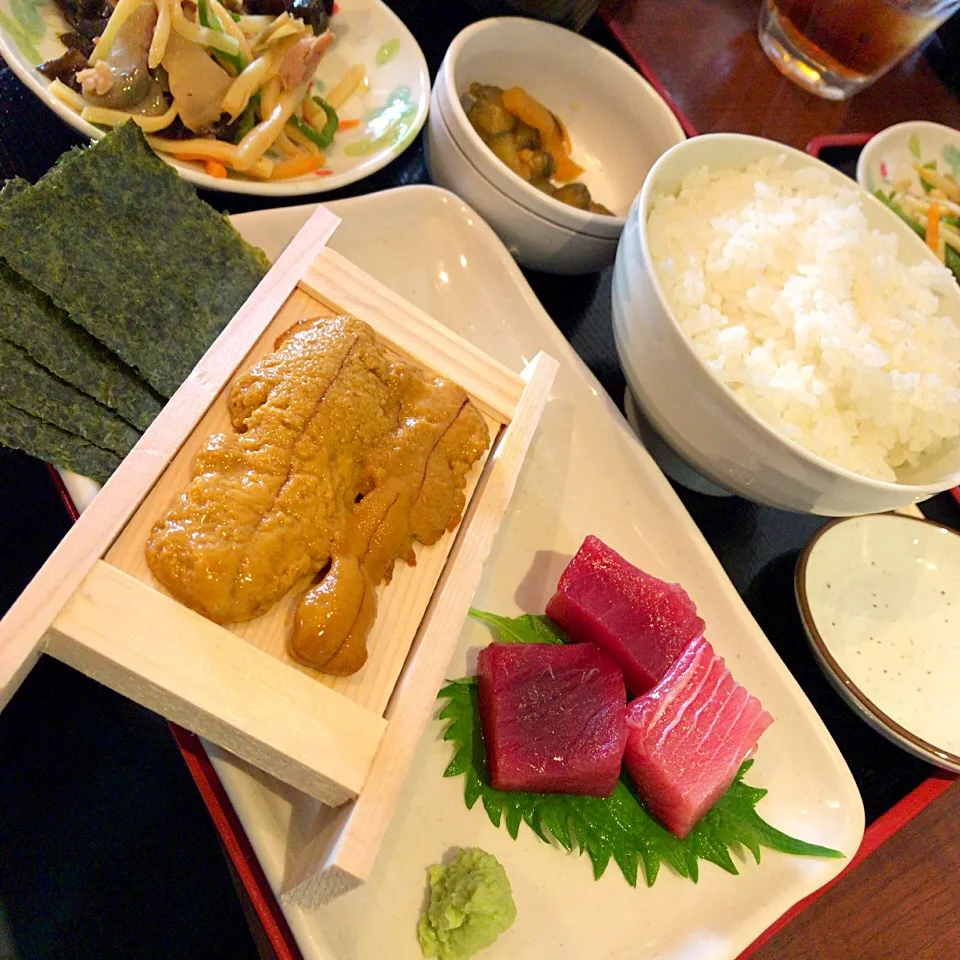 箱うにまぐろ定食@青玄海(日本橋)|塩豚骨さん