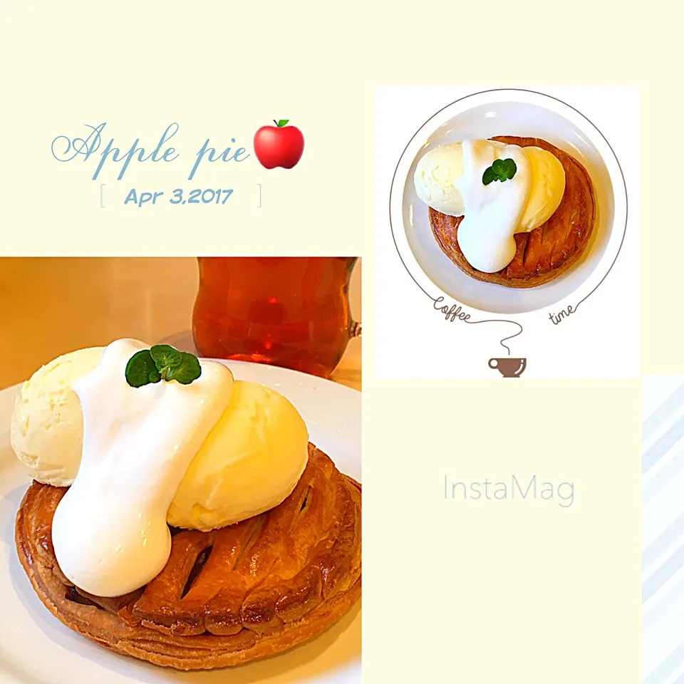 林檎とカスタードのホットアップルパイ🍎バニラアイス添え🍨✨jonathan's✨|みなさん