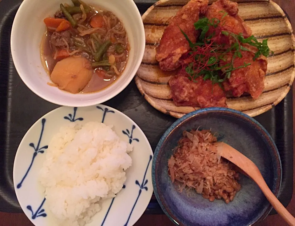 唐揚げ
肉じゃが
納豆|ラーメンの小池さん