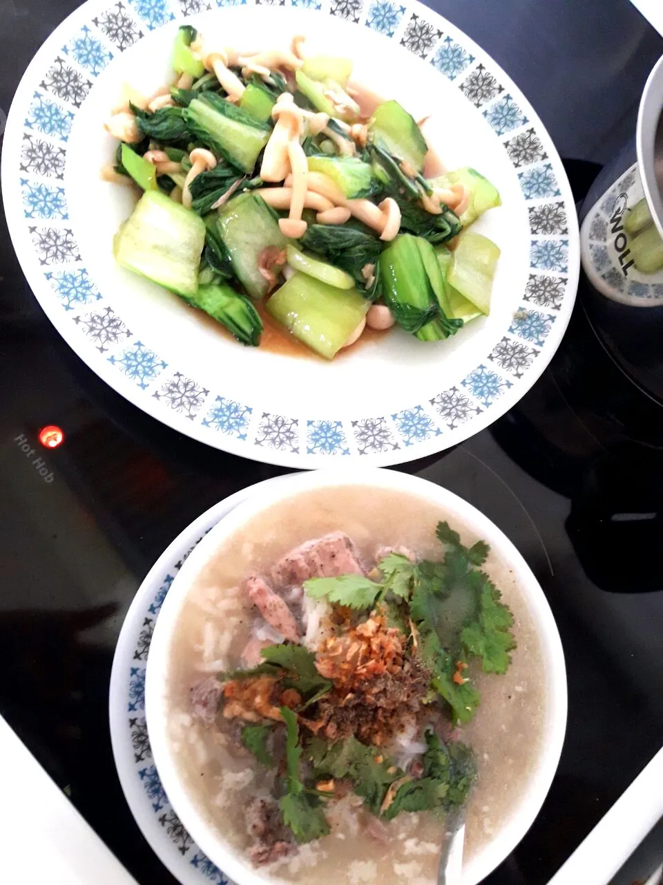 Rice soup & Vegetable sterfried in oyster sauce.|Heartさん