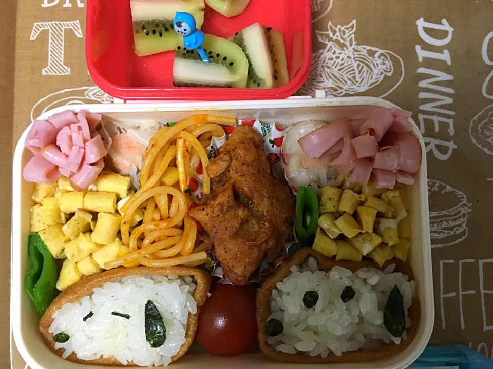 スヌーピーいなり弁当#やる気が無い弁当 #学童弁当 #春休み|こむぎさん