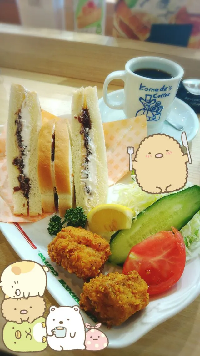 昼コメブレート 小豆ホイップサンドＣ|めぐまげさん