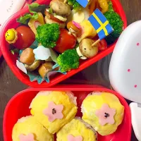 Snapdishの料理写真:娘弁当 春！|Latteさん