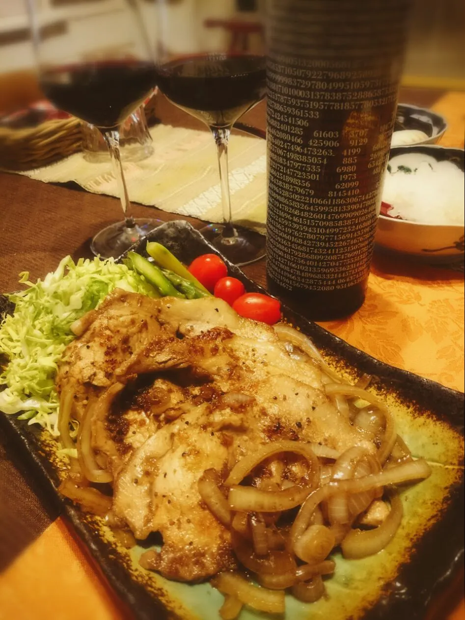 ポ―クジンジャー🍖赤🍷で❗😋|ナムナムさん