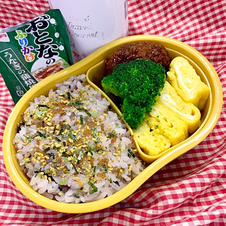 いつもと一緒のお弁当🍱ふりかけはうなぎの蒲焼風|agnes2001さん