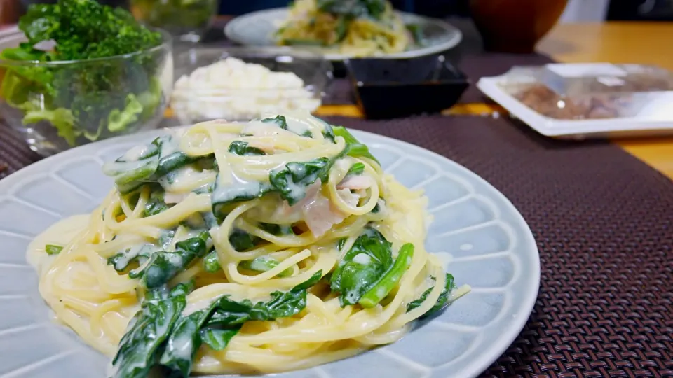 ほうれん草のクリームパスタ♪|ちかぴょんさん