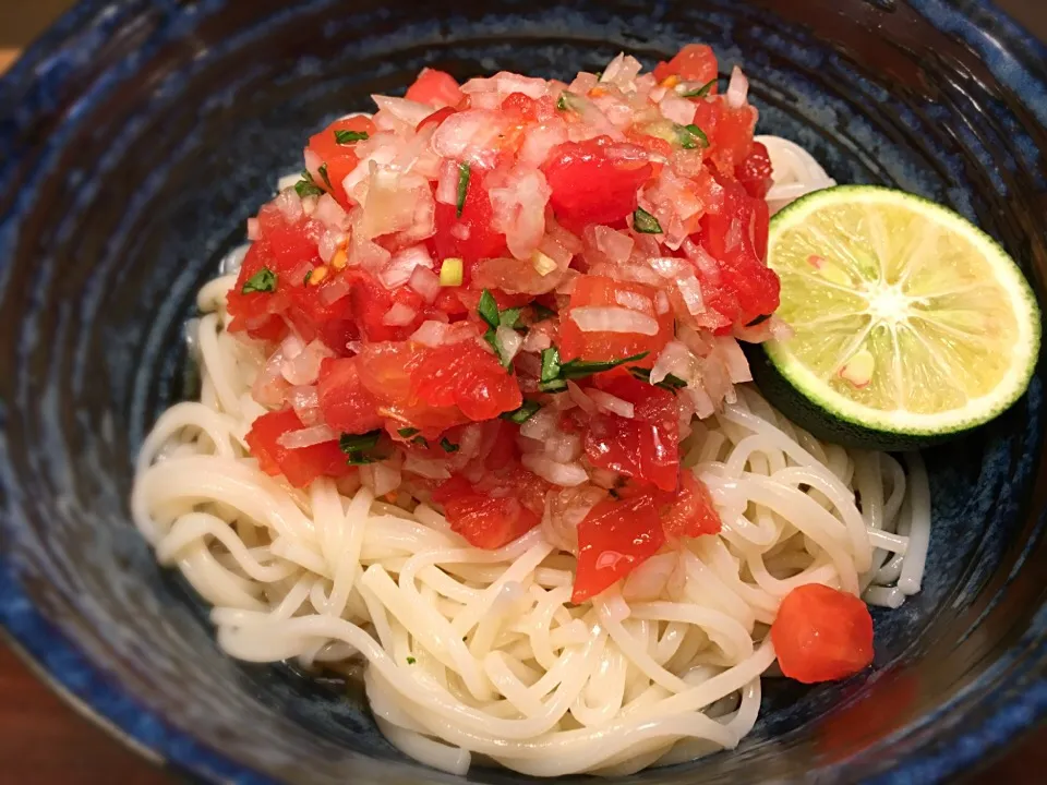 トマトぶっかけまぜめん4|半田手延べそうめんの店 阿波や壱兆さん