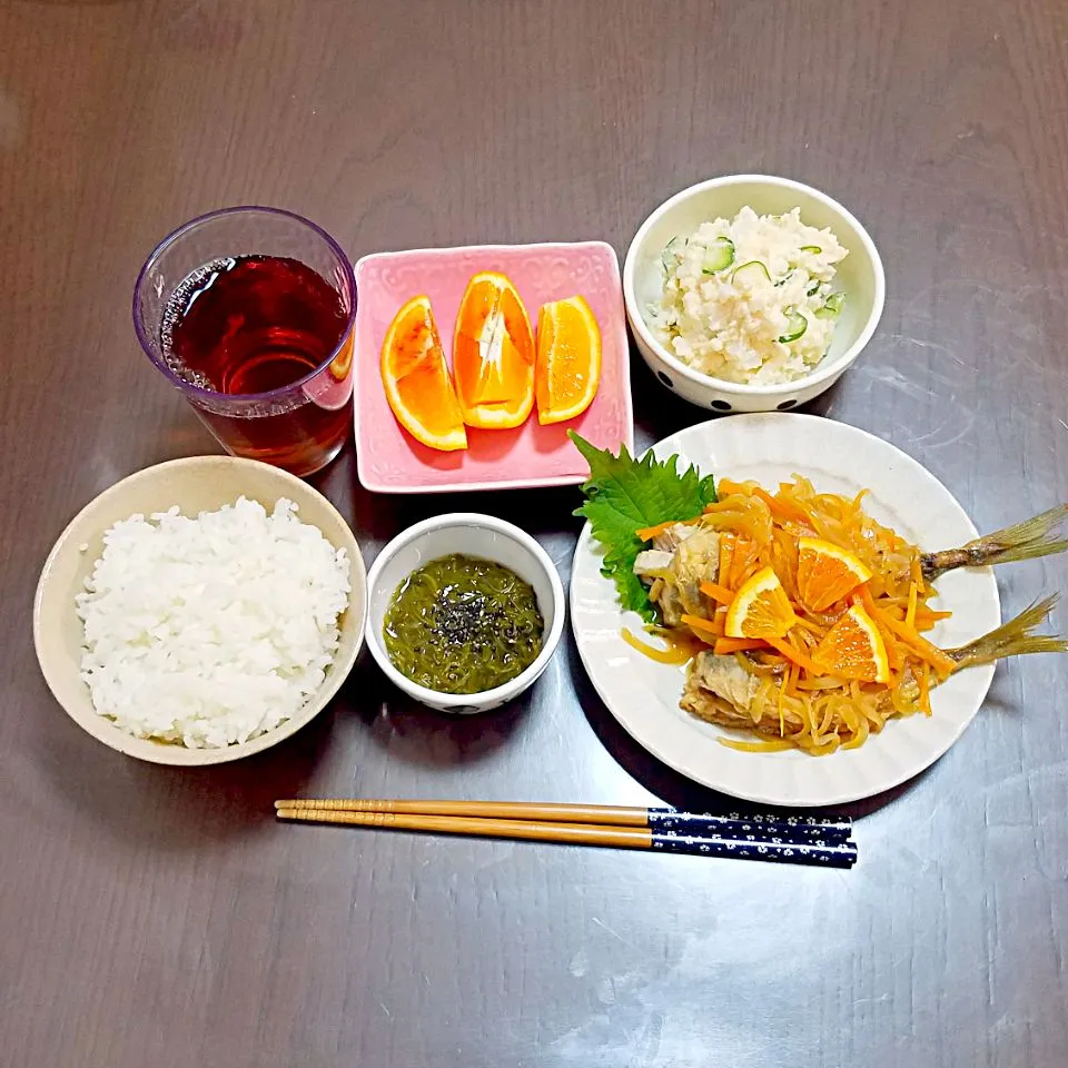 Snapdishの料理写真:鯵の南蛮漬けの夜ご飯♡|Mami.Nさん