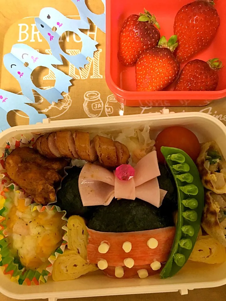 ミニーちゃん弁当#春休み #学童弁当 #やる気が無い弁当 #ミニー|こむぎさん