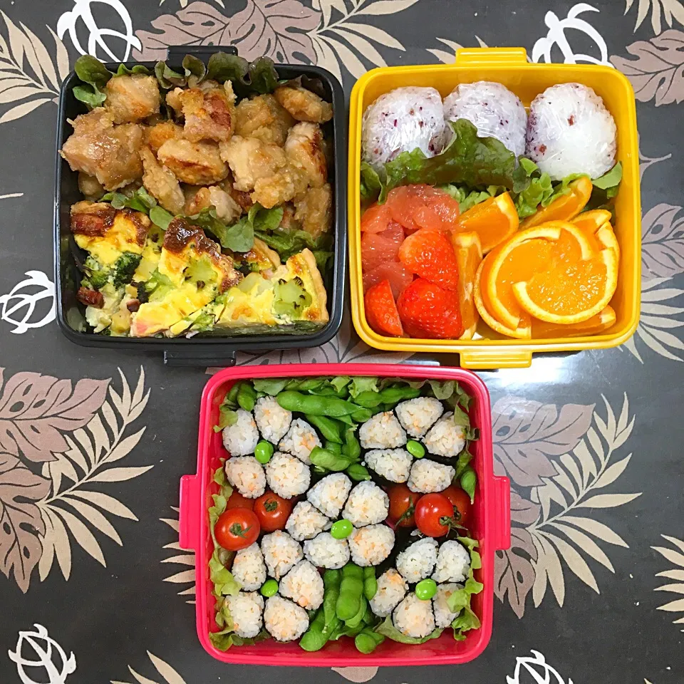 お花見弁当
唐揚げ
キッシュ
おにぎり|かずみさん