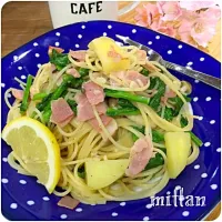 うどんだらさんの料理 春のごま油パスタ。|みったんさん