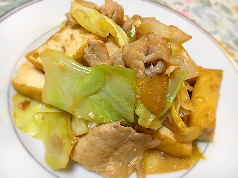 厚揚げと豚肉の味噌炒め|ゆうじ.さん