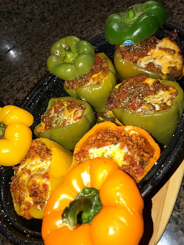 Cajun turkey & spicy beef stuffed peppers🌶|Tawanjaさん