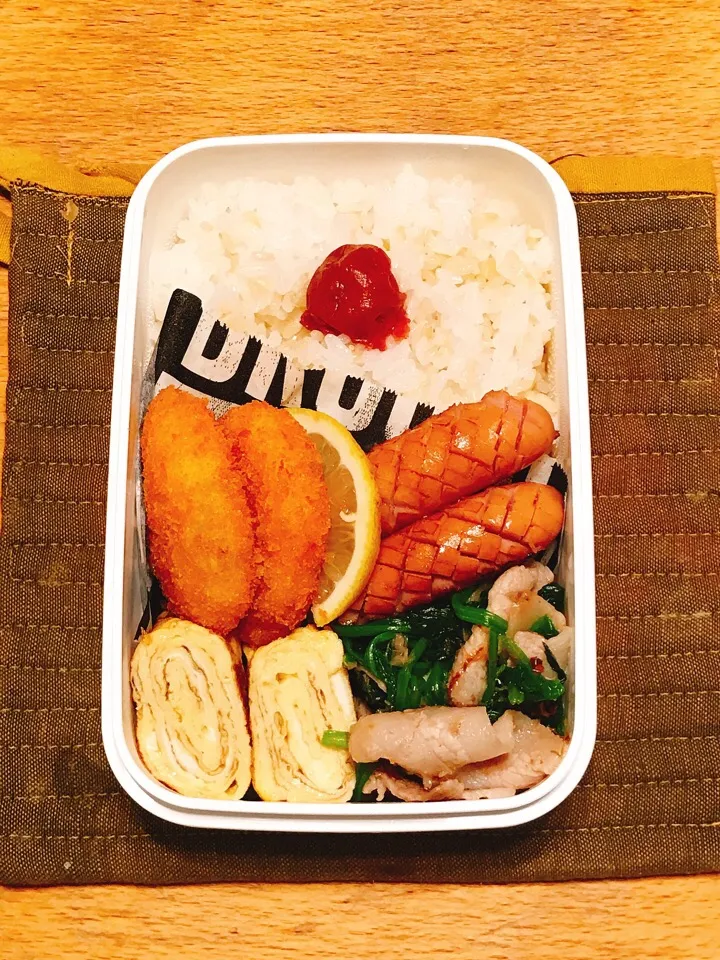 豚バラとほうれん草のさっと煮弁当🍱
#中学生男子弁当 #弁当 #お弁当|ちっくんさん