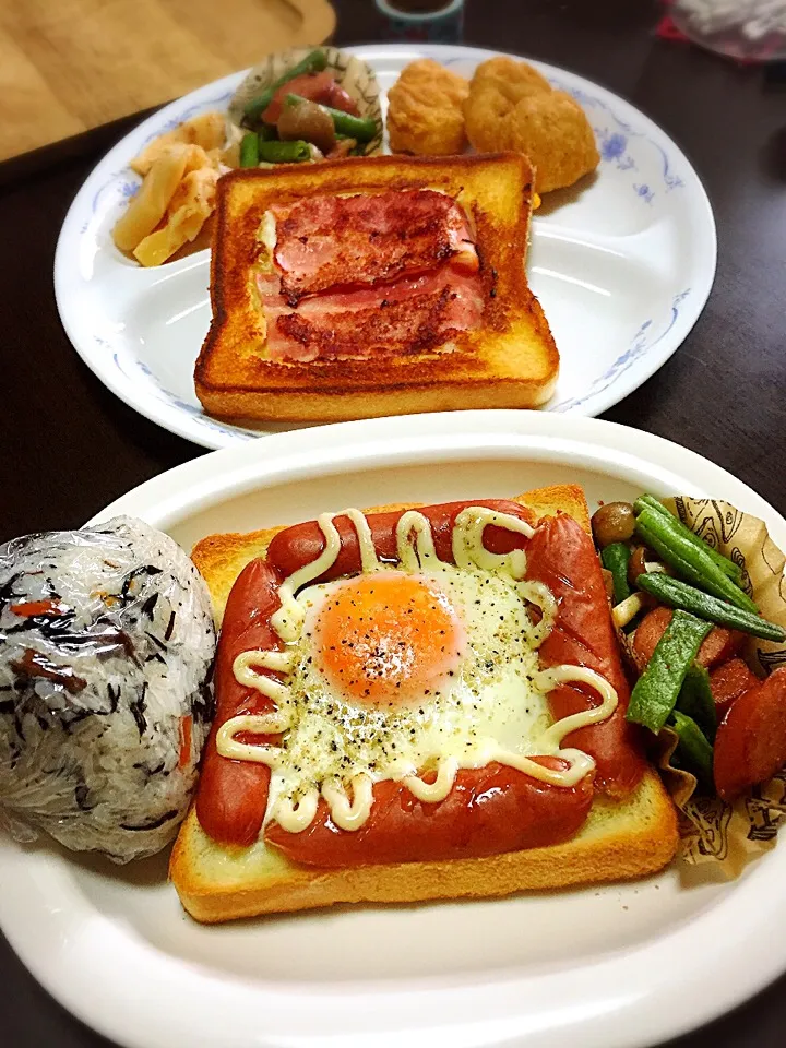 朝ごパン🍞
どちらのパンが好きですか😆💕？|えみさん