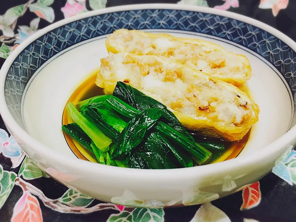 大豆のお肉で袋煮|じゅんけさん