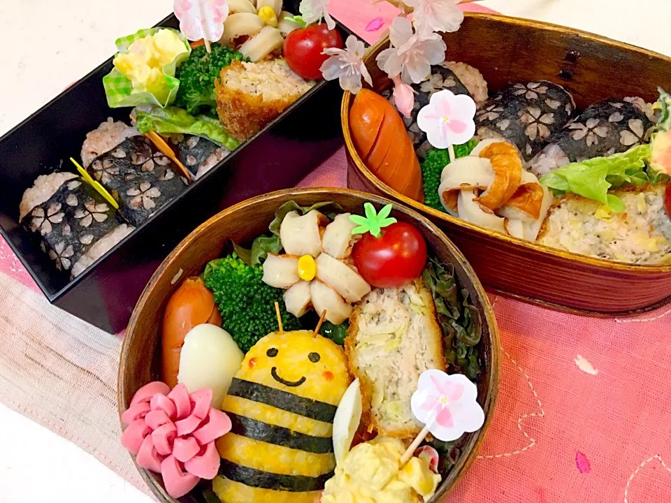 #ミツバチ🐝お弁当🌸 
#お赤飯俵お握り🌸|Yuki Kawasumiさん